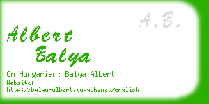 albert balya business card